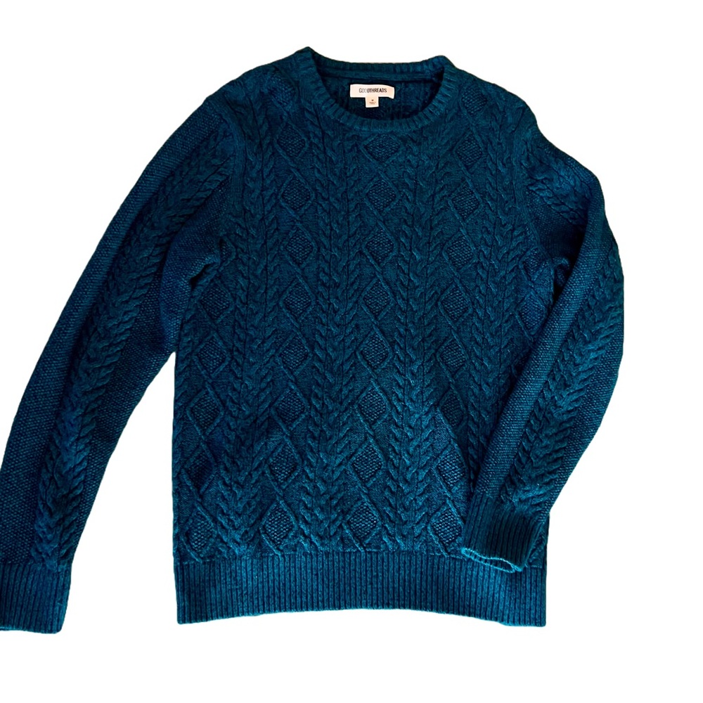 Cable Knit Teal Sweater